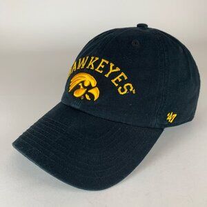 Iowa Hawkeyes NCAA Black 47 Brand Clean Up Relaxed Fit Strapback Hat